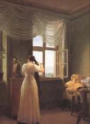 Georg Friedrich Kersting Woman before a Mirror (mk10) oil on canvas